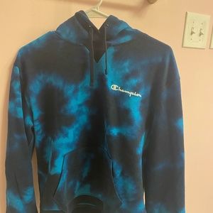 Blue Tie-dye Champion Hoodie